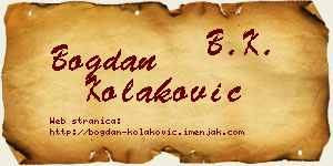 Bogdan Kolaković vizit kartica